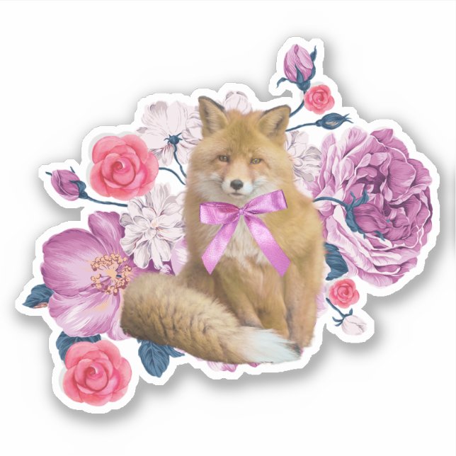 Blume Fox Aufkleber (Vorderseite)