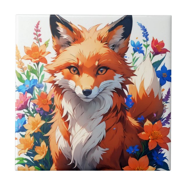 Blume Fox Fliese (Vorderseite)