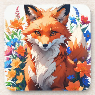 Blume Fox Getränkeuntersetzer