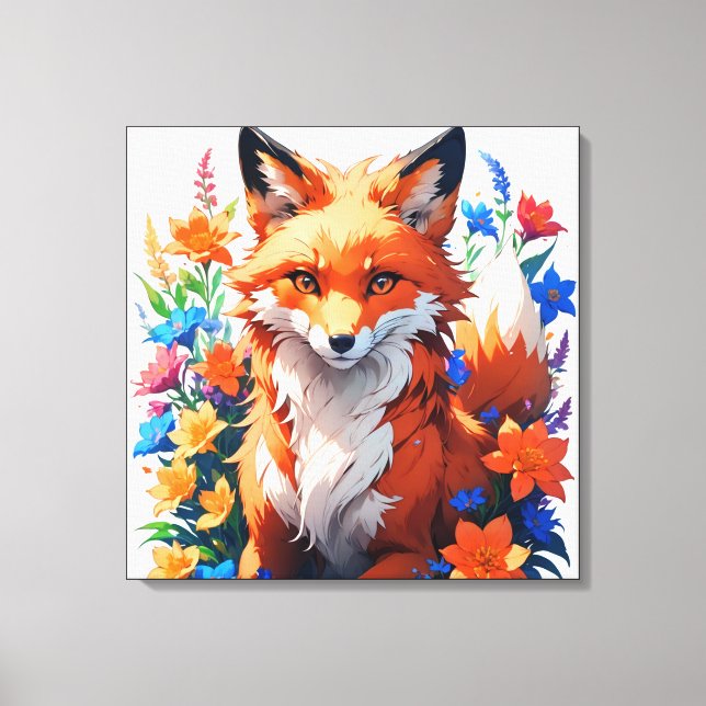 Blume Fox Leinwanddruck (Vorderseite)