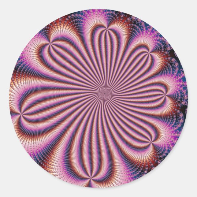 Blume - Fraktal-Aufkleber Runder Aufkleber (Vorderseite)