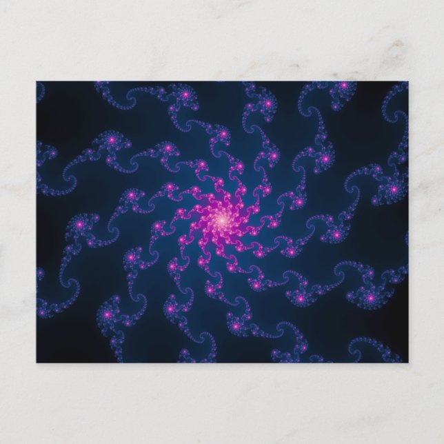 Blume Fraktal Kunst Postkarte (Vorderseite)