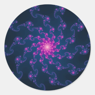 Blume Fraktal Kunst Runder Aufkleber