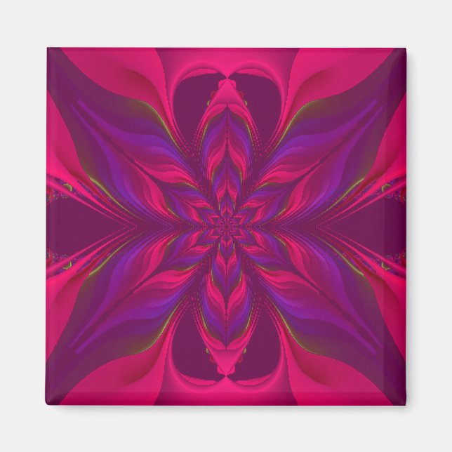Blume Fraktal Magnet (Vorne)