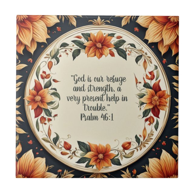 Blume Frame Bible Verse Fliese (Vorderseite)