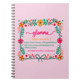 Blume Frame Glamma Oma Großmutter Definition Notizblock