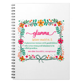 Blume Frame Glamma Oma Großmutter Definition Notizblock