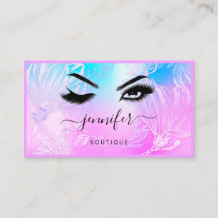 Blume Frame QR Code Benutzerdefiniertes Logo Lash Visitenkarte