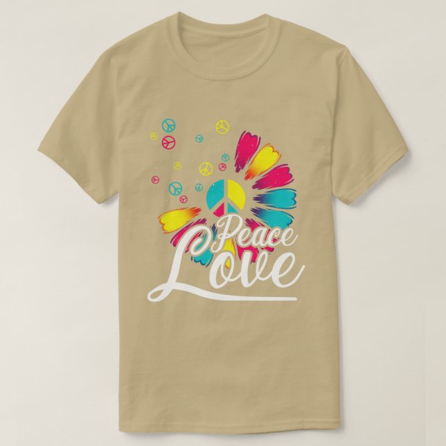 Blume Friedenszeichen T-Shirt (Design vorne)