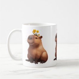 Blume Friend - Capybara Tasse mit Blumenkronen