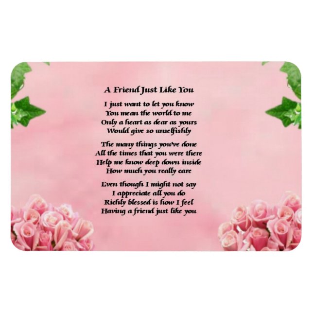 Blume Friend Gedicht Magnet (Horizontal)