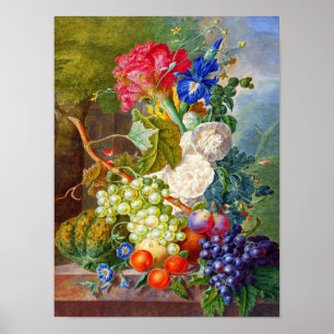 Blume, Frucht Still Life Wasserfarbe von Jan van O Poster