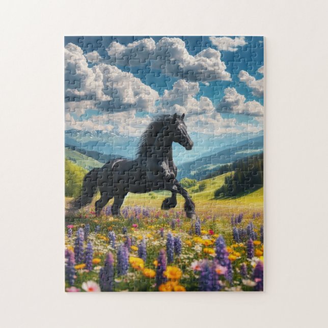 Blume/Frühjahrspferd/Hengst Puzzle (Vertikal)