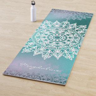 Blume für abstrakte Meditation Jade Green Mandala Yogamatte