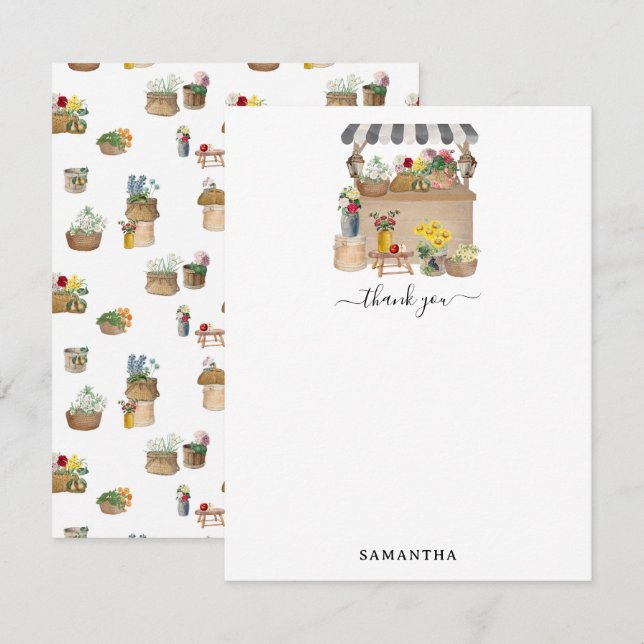 Blume für Aquakulturbauern Dankeskarte (Vorne/Hinten)