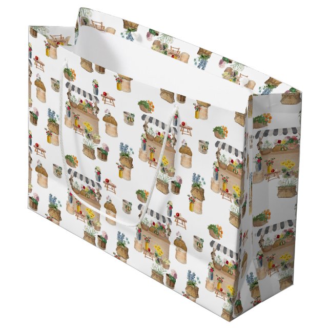 Blume für Aquakulturbauern Große Geschenktüte (Vorderseite Schrägansicht)