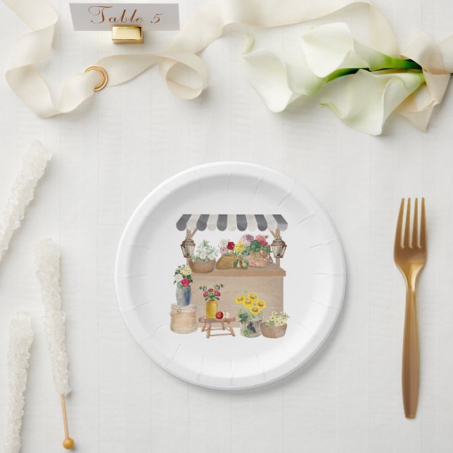 Blume für Aquakulturbauern Pappteller (Hochzeit)