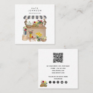 Blume für Aquakulturbauern Quadratische Visitenkarte