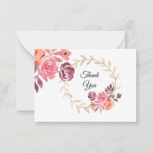 Blume für Aquarellbilder dank Karte