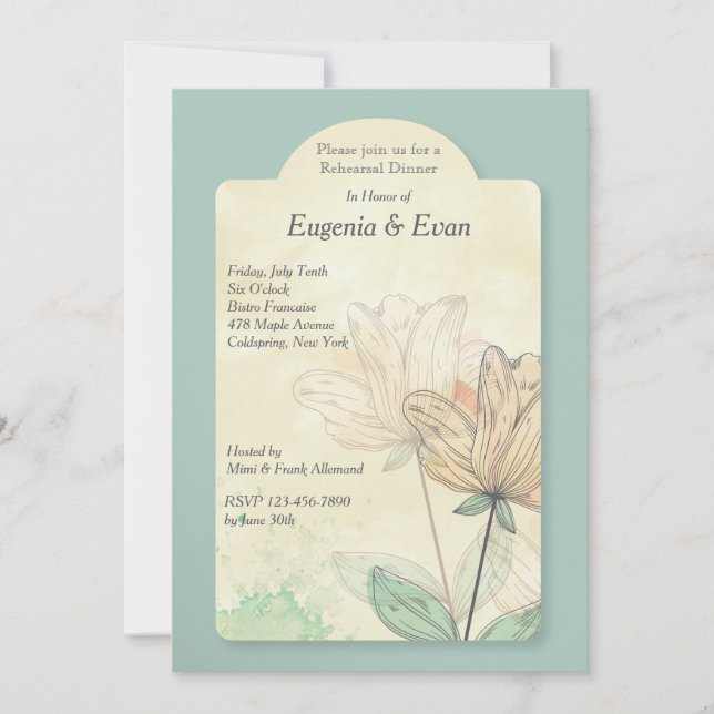 Blume für Aquarellbilder Einladung (Vorderseite)