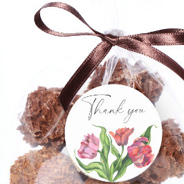 Blume für Aquarellbouquets Dankeschön Karte Runder Aufkleber