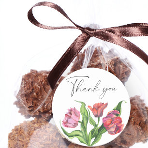 Blume für Aquarellbouquets Dankeschön Karte Runder Aufkleber