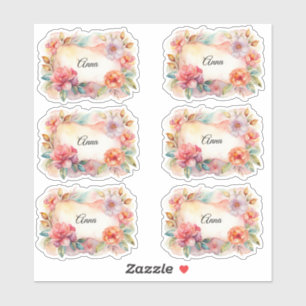 Blume für Aquarellfarben Bezeichnung Aufkleber