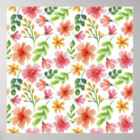 Blume für Aquarellfarben, blau, rosa, Muster-69677