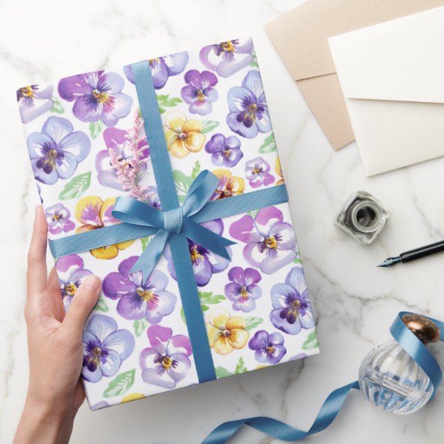 Blume für Aquarellfarben Geschenkpapier (Schenken)