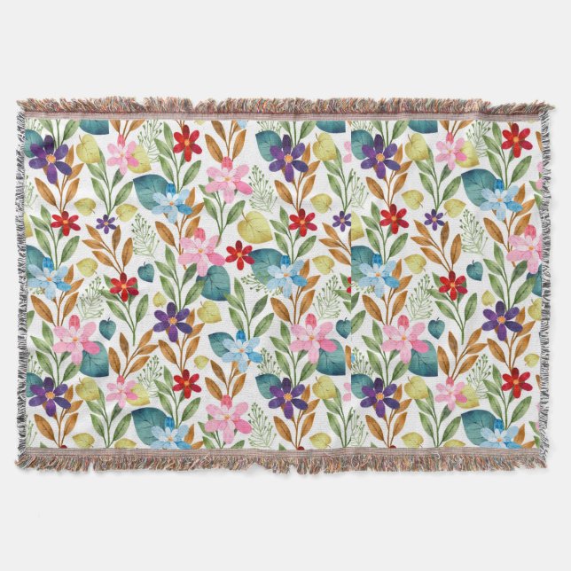 Blume für Aquarellfarben Muster-67666 Decke (Vorderseite)