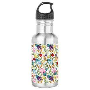 Blume für Aquarellfarben Muster-67666 Edelstahlflasche