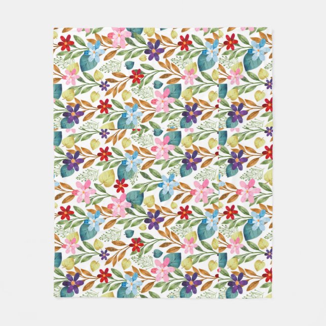 Blume für Aquarellfarben Muster-67666 Fleecedecke (Vorderseite)