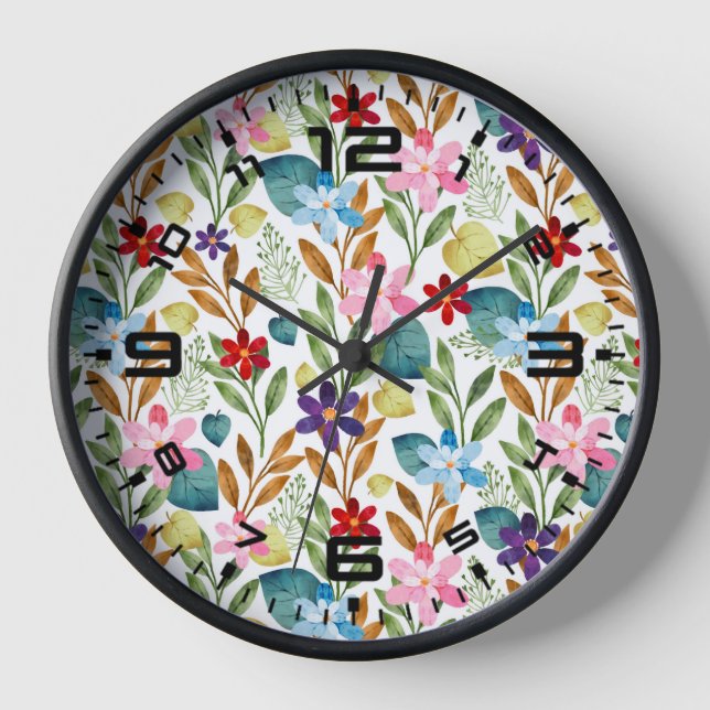 Blume für Aquarellfarben Muster-67666 Uhr (Vorderseite)