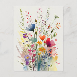 Blume für Aquarellfarben Postkarte