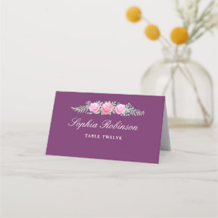 Blume für Aquarellfarben Tabellenname Dark Magenta Platzkarte