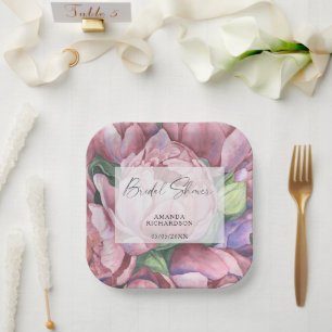 Blume für Aquarellmuster - Brautparty Pappteller