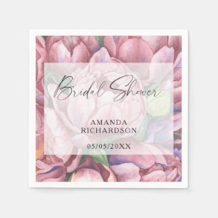Blume für Aquarellmuster - Brautparty Serviette