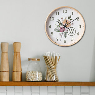 Blume für benutzerdefinierte Wasserfarben Uhr