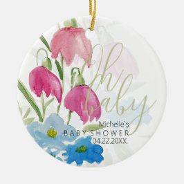 Blume für blaue Frühlingswasser Keramik Ornament