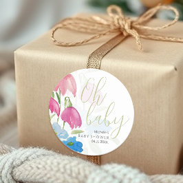 Blume für blaue Frühlingswasser Runder Aufkleber