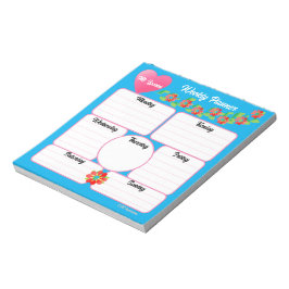 Blume für Blaue Wochen-Planer Notizblock