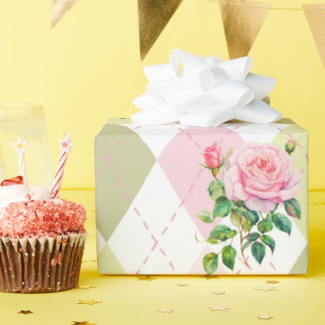 Blume für botanische Rose Geschenkpapier (Geburtstagsparty)