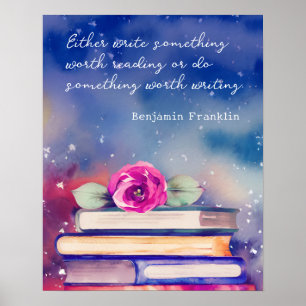 Blume für Bücher und Rosa - Sonderangebot Poster