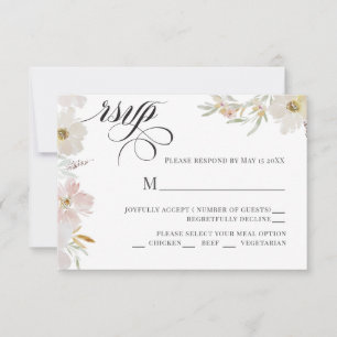 Blume für Creme und Wasserfarben RSVP Karte