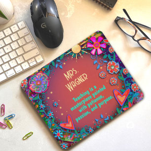 Blume für den benutzerdefinierten Lehrernamen höre Mousepad