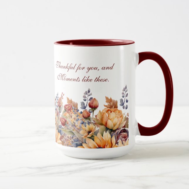 Blume für den Fall von Erntedank-Wasserfarbe Tasse (Rechts)