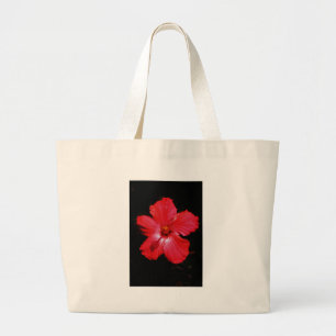 Blume für den roten Hibiskus in Rot Jumbo Stoffbeutel
