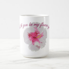 Blume für den weißen Hibiskus Kaffeetasse