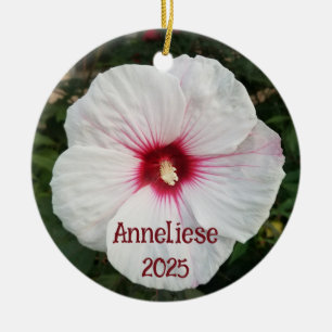 Blume für den weißen Hibiskus Keramik Ornament