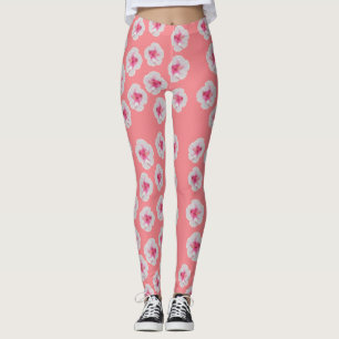Blume für den weißen Hibiskus Leggings